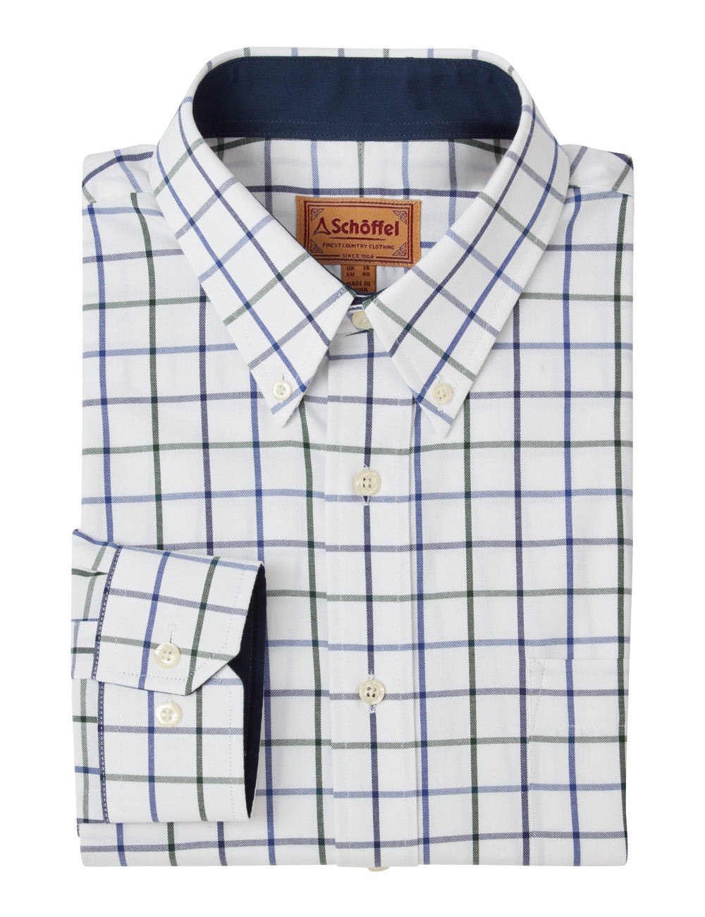 Schoffel Brancaster Classic Shirt - Racing Green/Navy Check