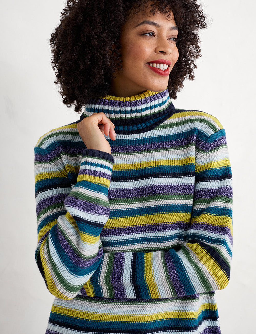 Seasalt Braque Jumper - Concertina Dark Citron Multi