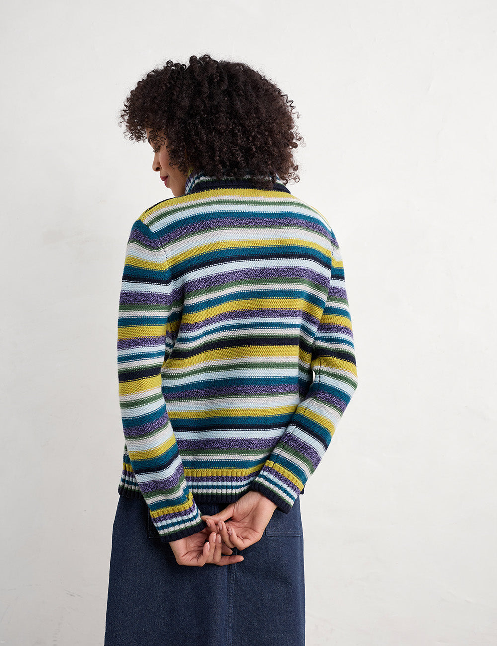 Seasalt Braque Jumper - Concertina Dark Citron Multi