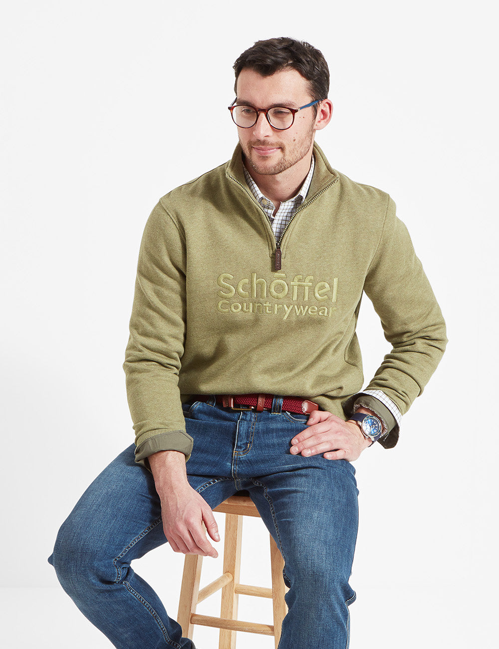 Schoffel Bude Sweatshirt - Light Khaki Marl