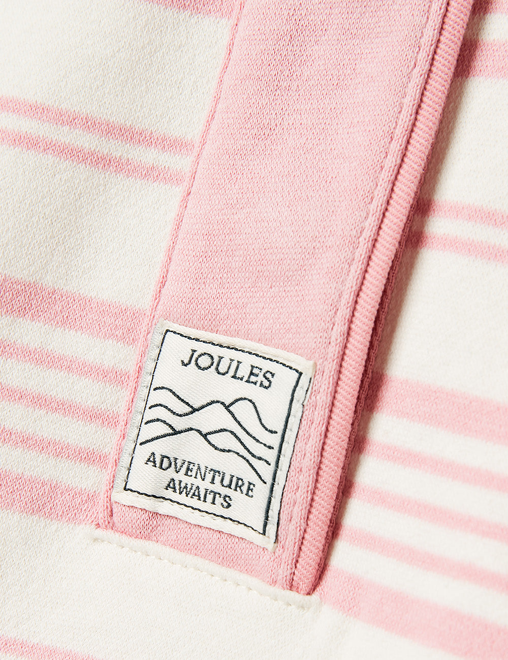 Joules Burnham 1/4 Zip Sweatshirt - Pink/Cream Stripe