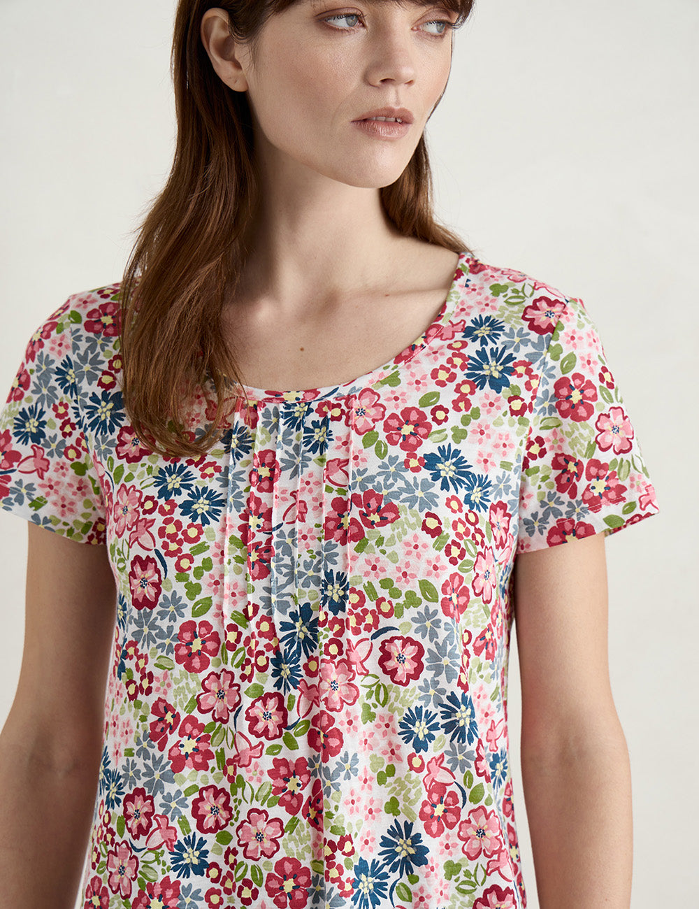 Seasalt Busy Lizzy Tunic - Flowery Painting Chalk