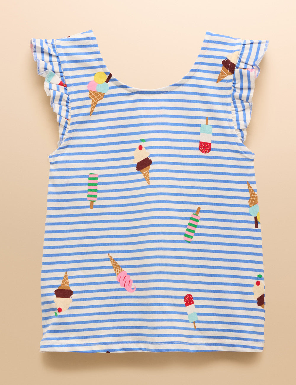 Joules Butterfly Jersey Vest - Ice Cream Stripe