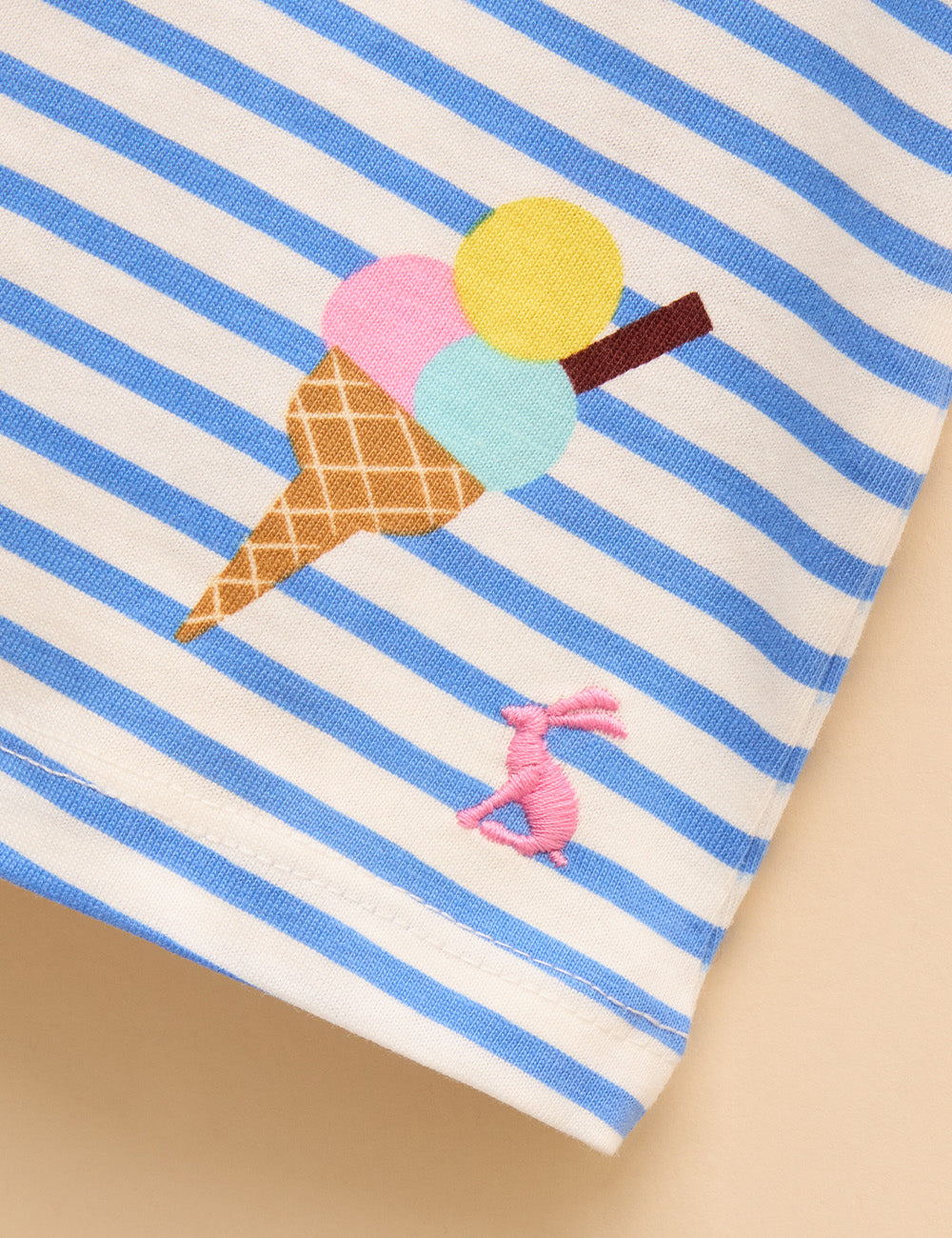 Joules Butterfly Jersey Vest - Ice Cream Stripe