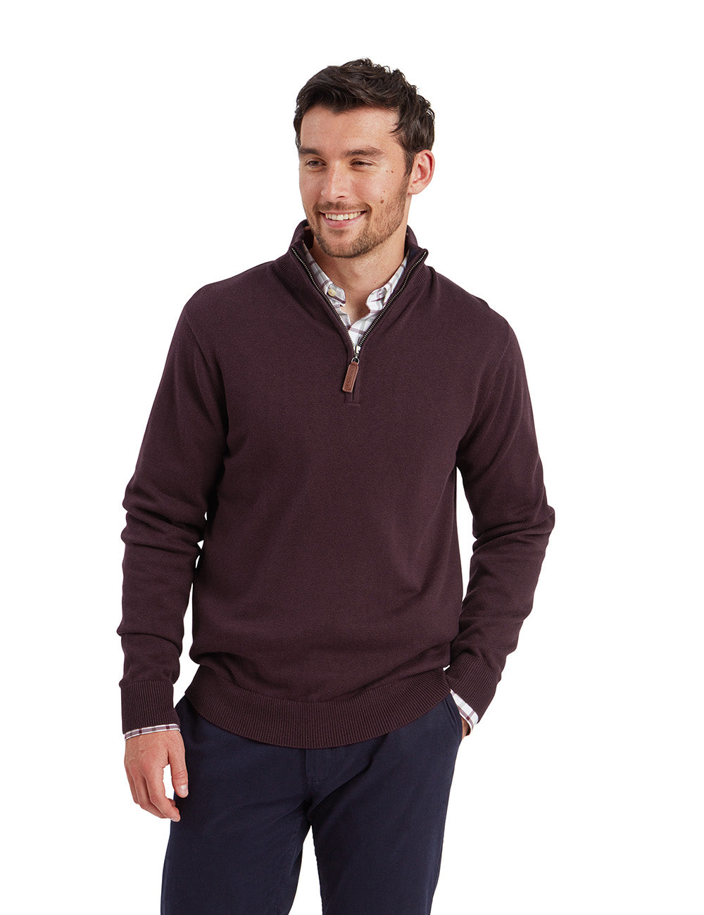 Schoffel Calton 1/4 Zip Jumper - Wine