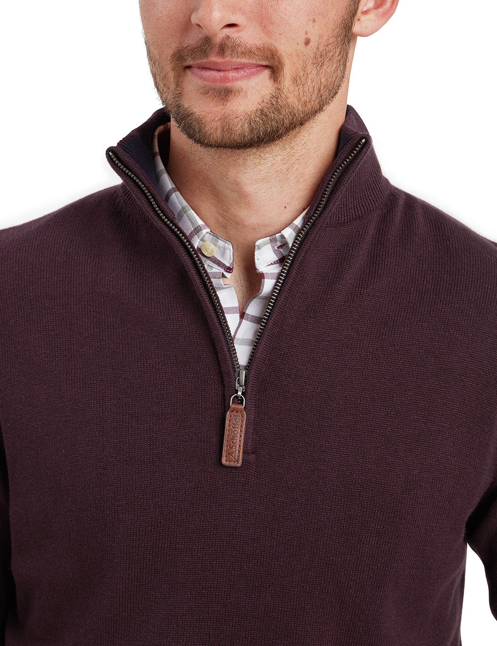 Schoffel Calton 1/4 Zip Jumper - Wine