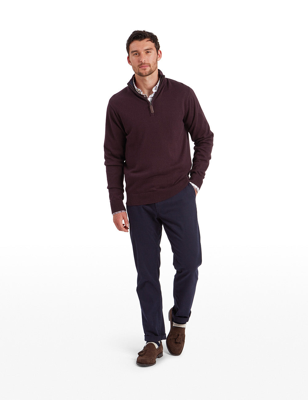 Schoffel Calton 1/4 Zip Jumper - Wine