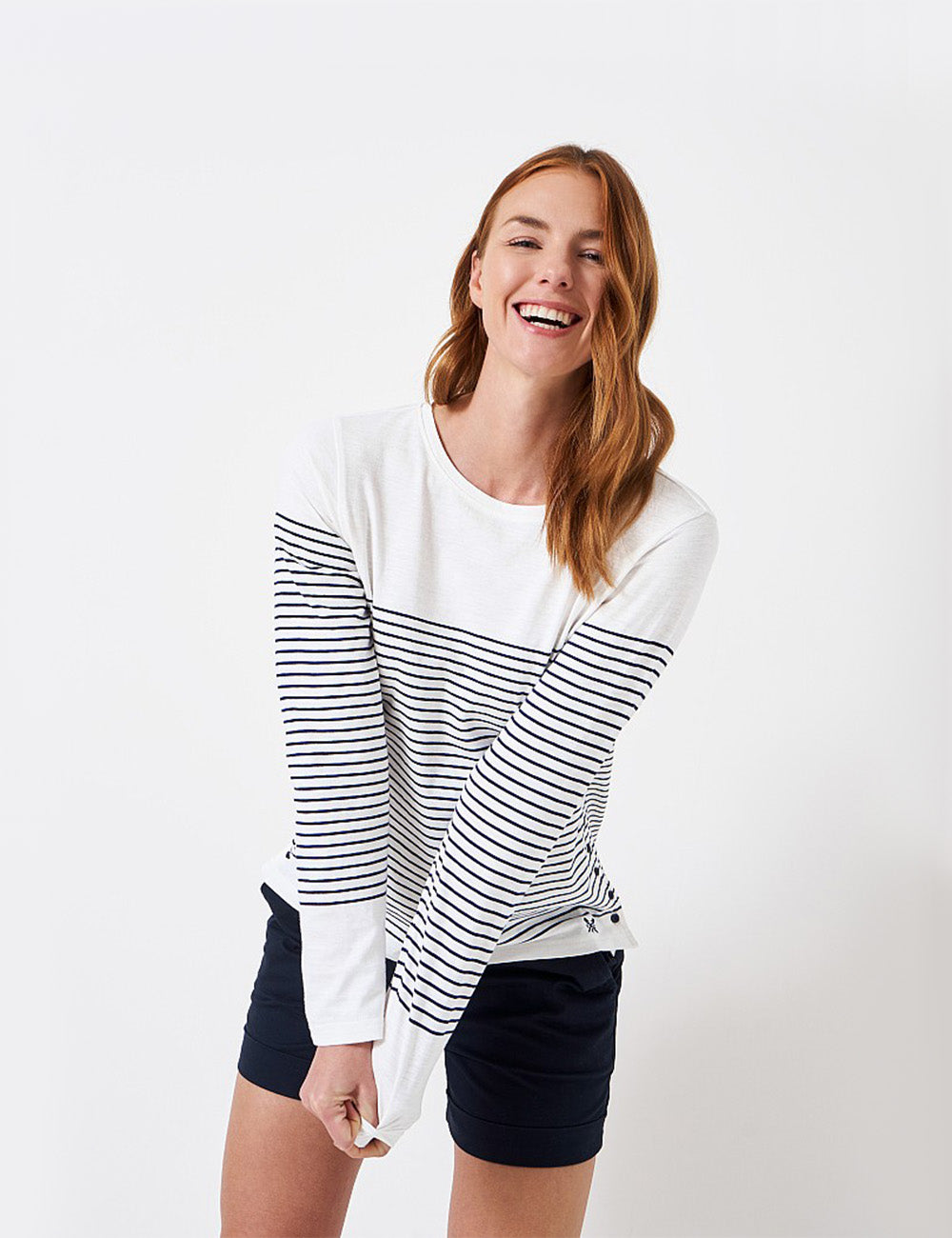 Crew Clothing Cassandra Breton T-Shirt - White/Navy – Clarkes Country ...