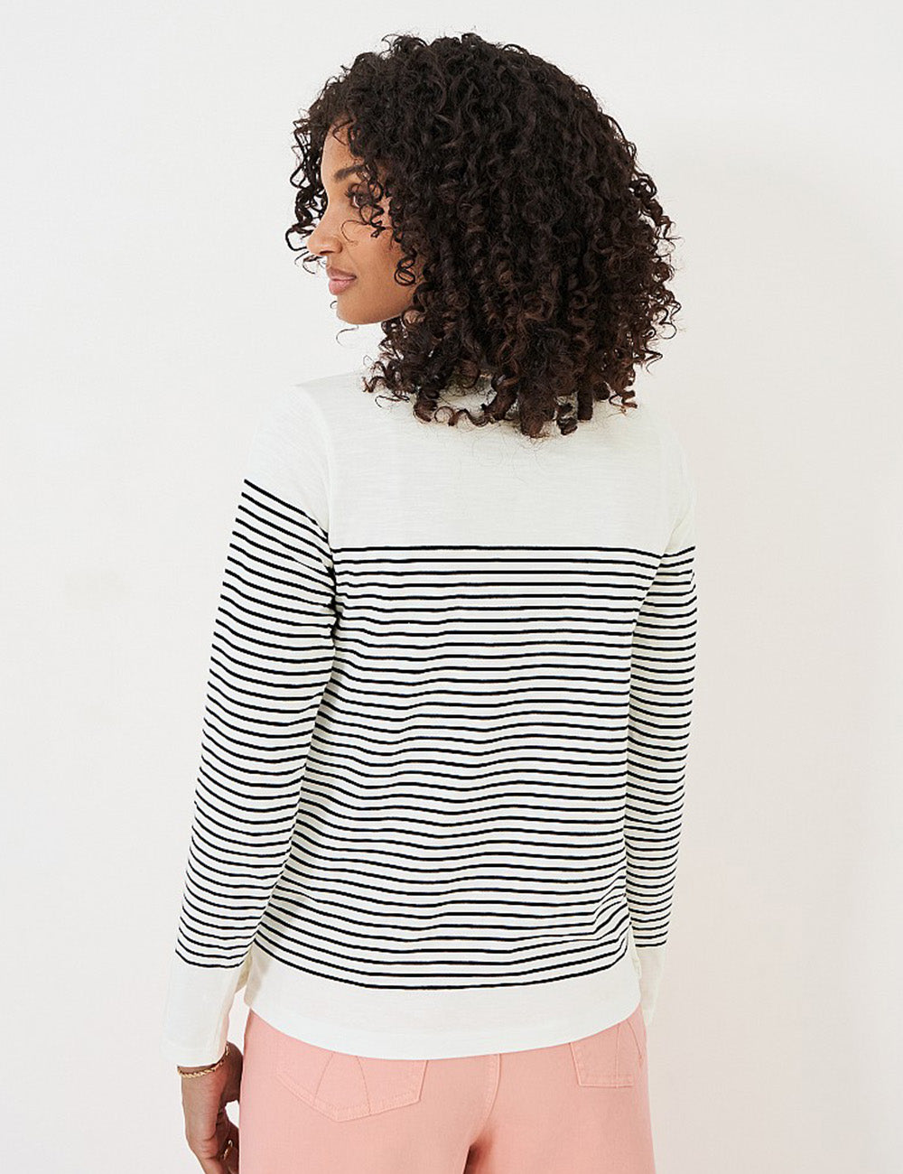 Crew Clothing Cassandra Top - White/Navy