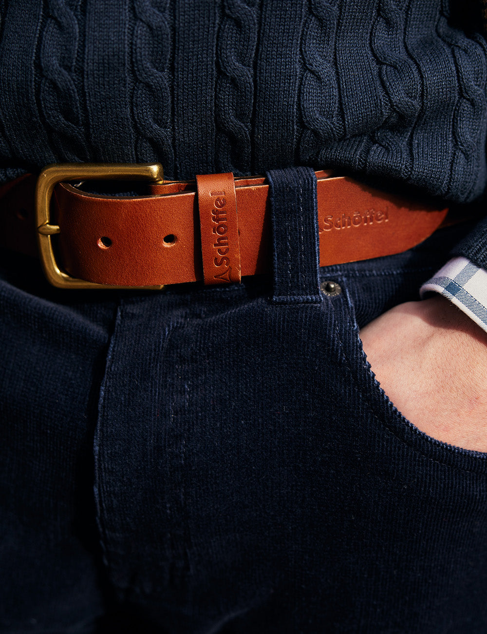 Schoffel Castleton Leather Belt - Chestnut