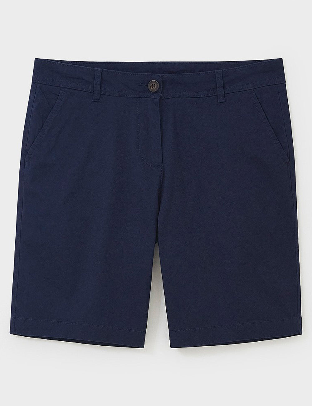 Crew Clothing's Chino Shorts in Navy on a grey background