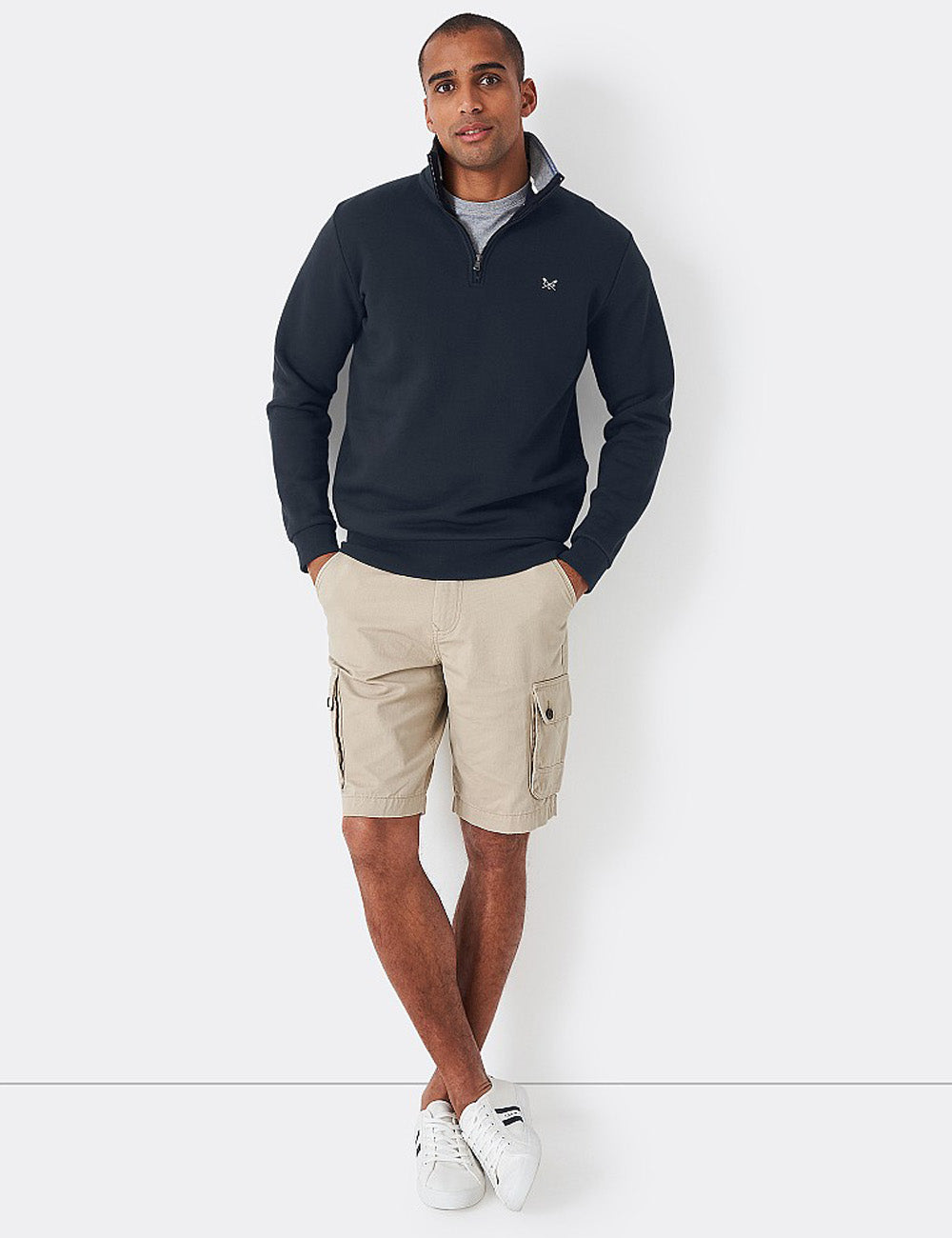 Crew Clothing Classic 1/2 Zip Sweatshirt - Navy