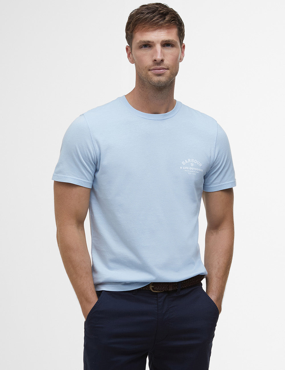 Barbour Cranmer Logo T-Shirt - Ocean Sky
