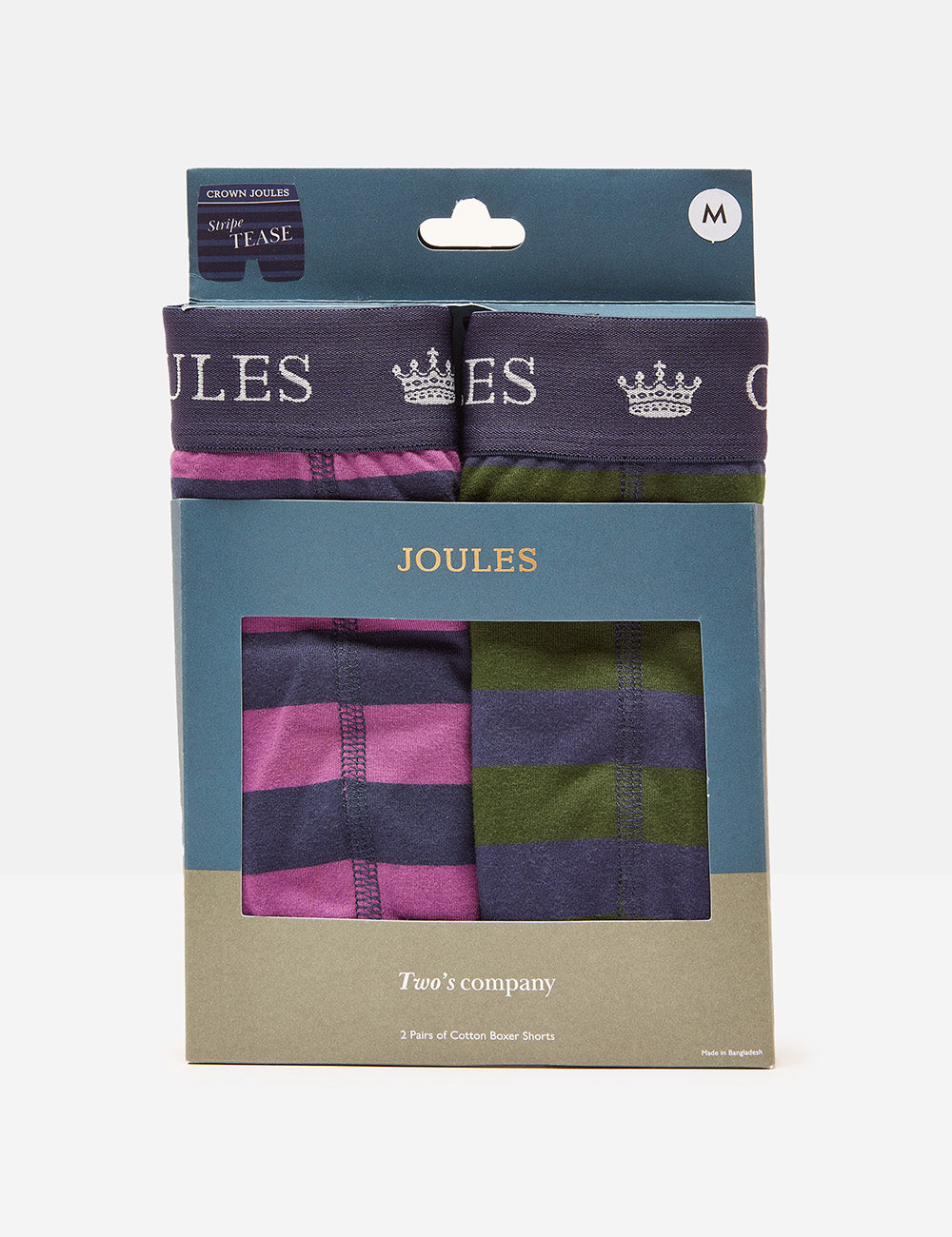 Joules Two Pack Of Boxers - Green/Purple Stripe