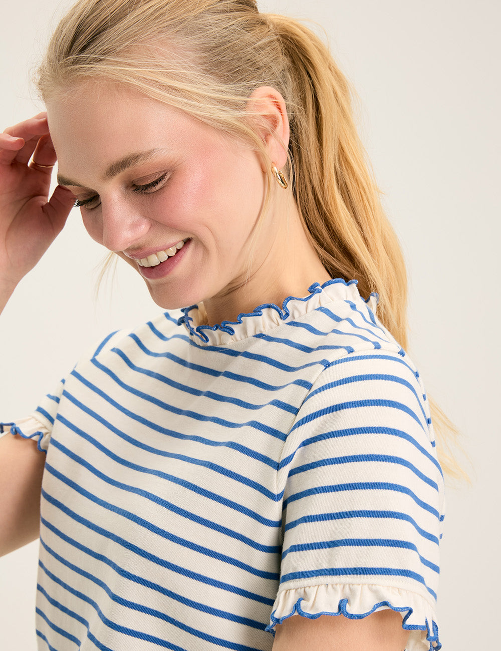 Joules Daisy T-Shirt - Blue/Cream Stripe