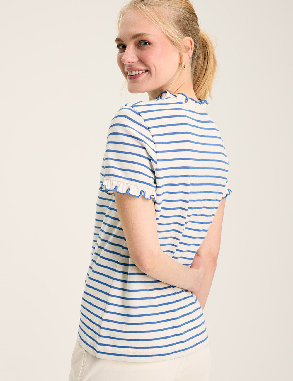 Joules Daisy T-Shirt - Blue/Cream Stripe