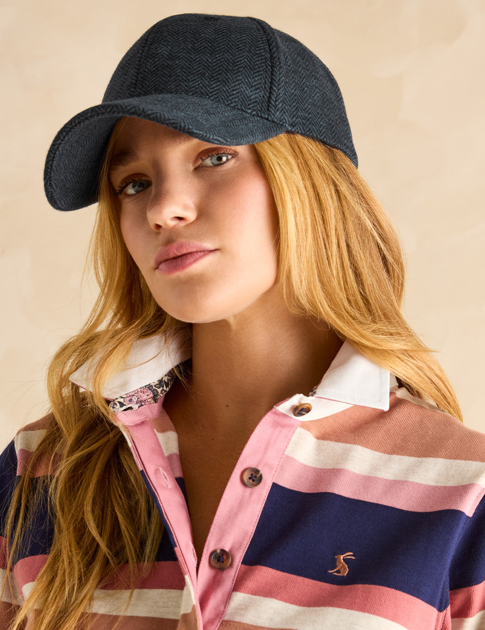 Joules Daley Herringbone Cap - Navy