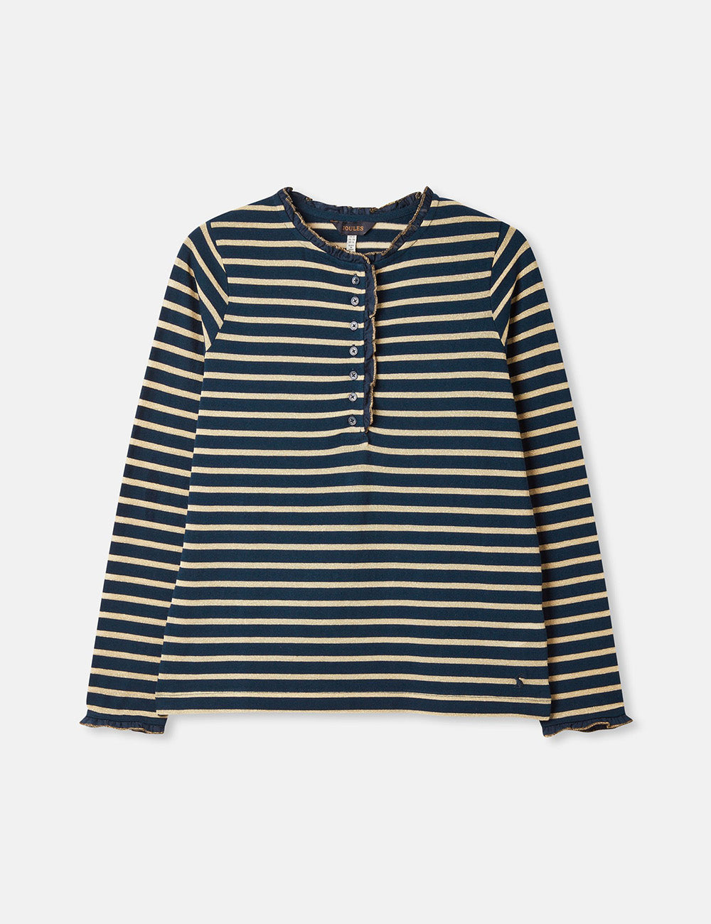 Joules Daphne Long Sleeve  Top - Navy/Gold Stripe