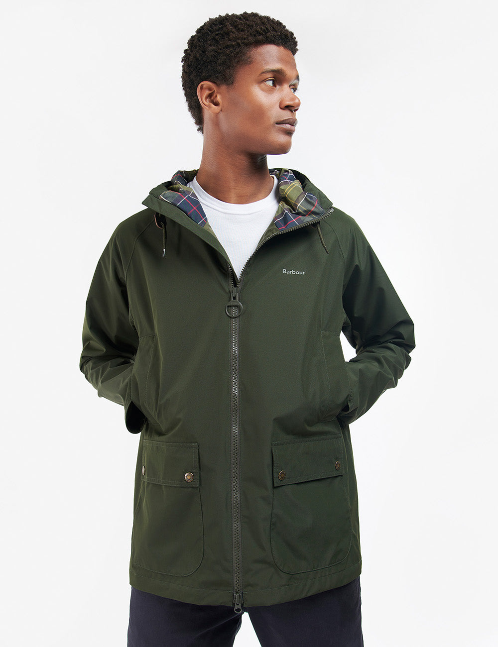Barbour Hooded Domus Waterproof Jacket - Sage