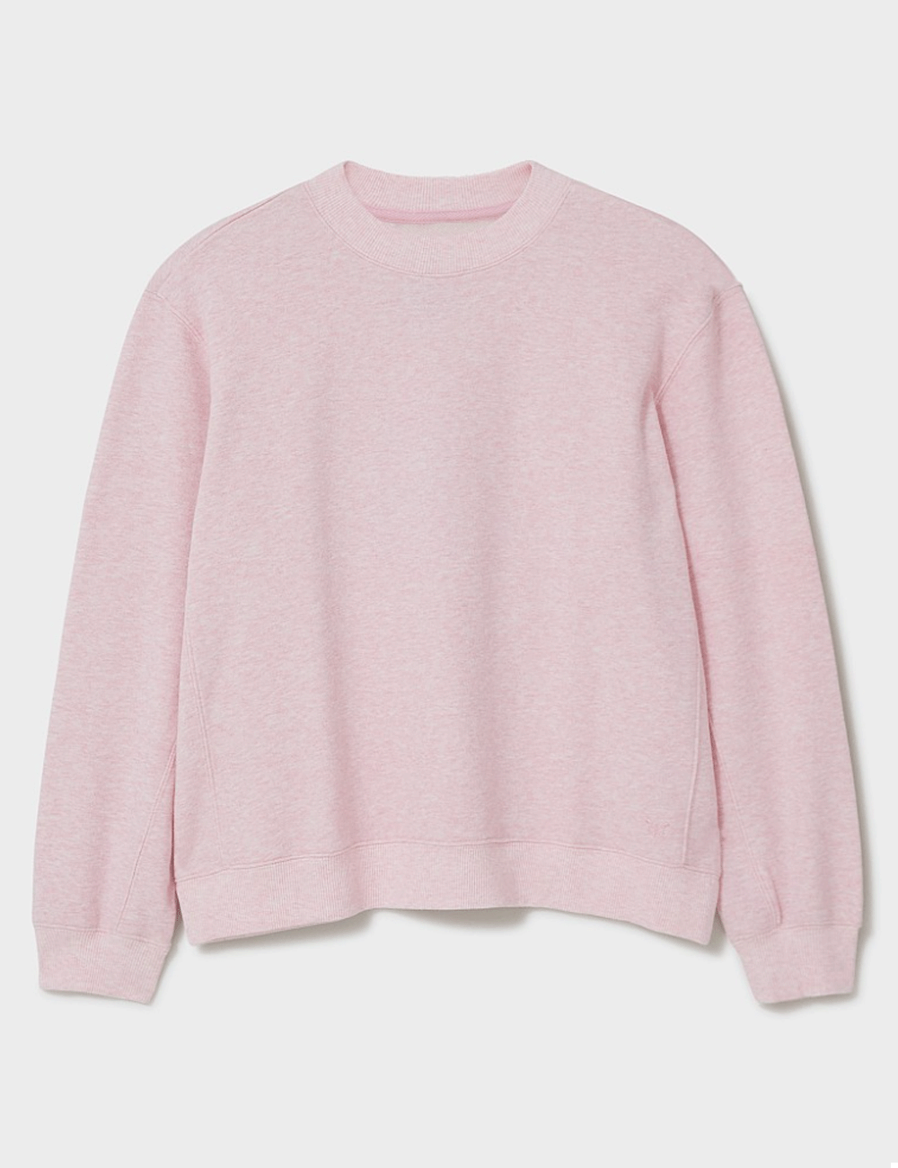 Crew Clothing's Essential Oversized Sweatshirt in Pink Marl on a grey background