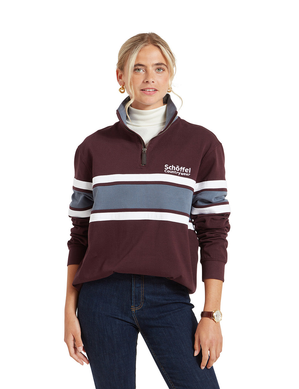 Schoffel Exmouth Heritage 1/4 Zip - Wine