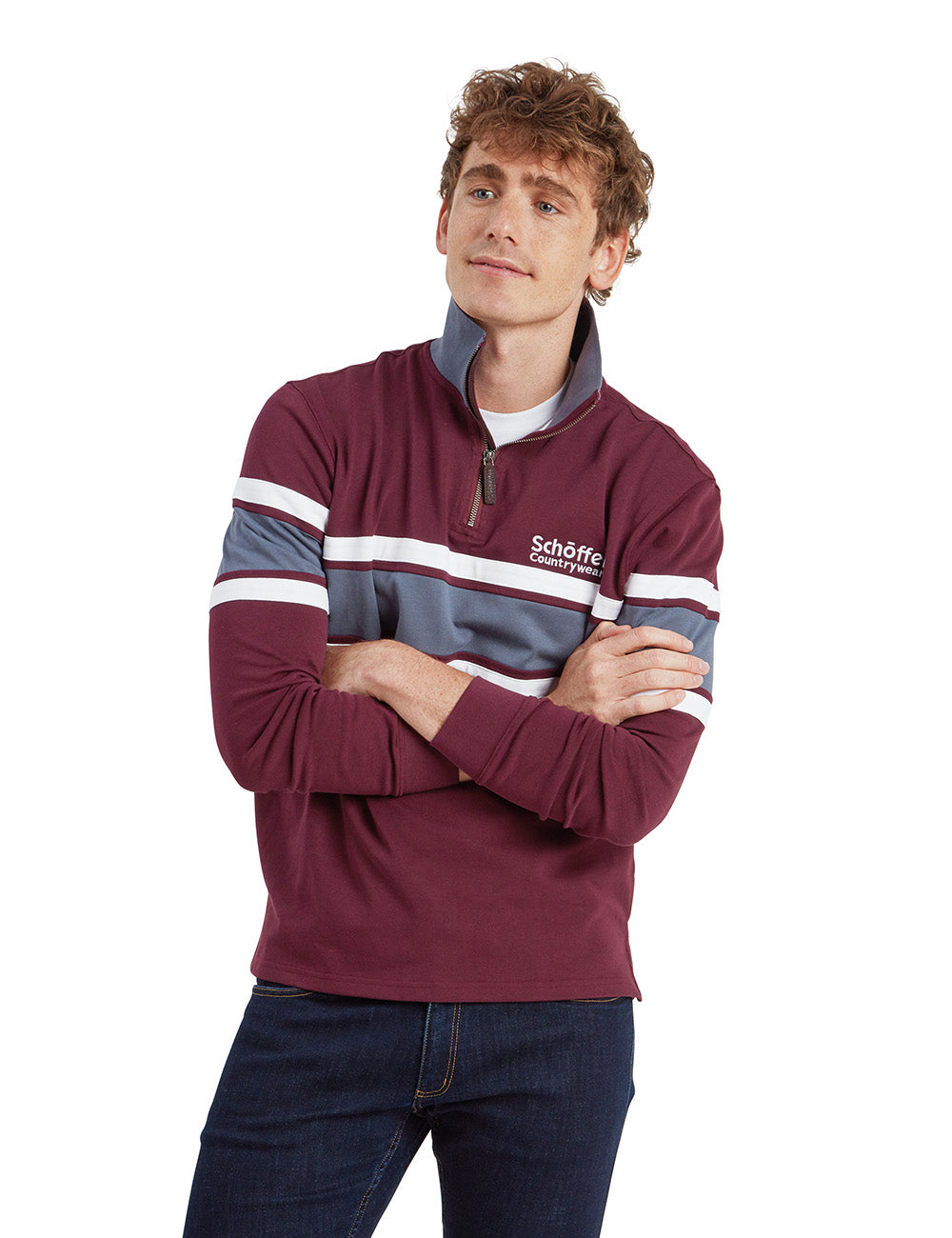 Schoffel Exmouth Heritage 1/4 Zip - Wine