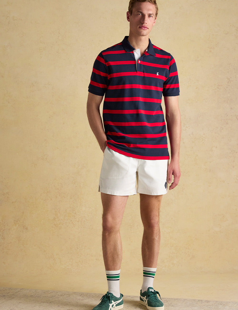 Joules Filbert Polo Shirt - Navy/Red Stripe
