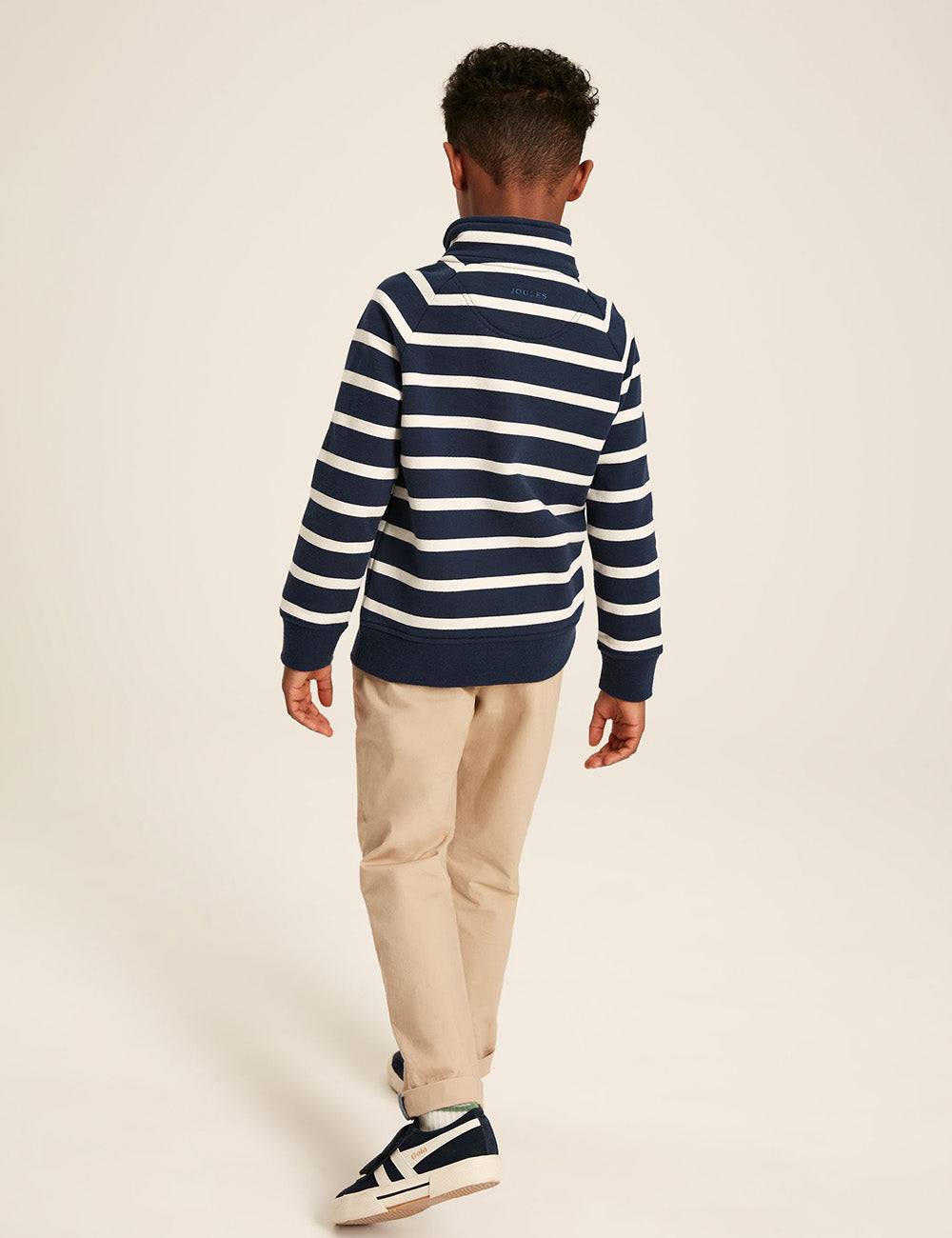 Joules Finn 1/4 Zip Sweatshirt - French Navy Stripe