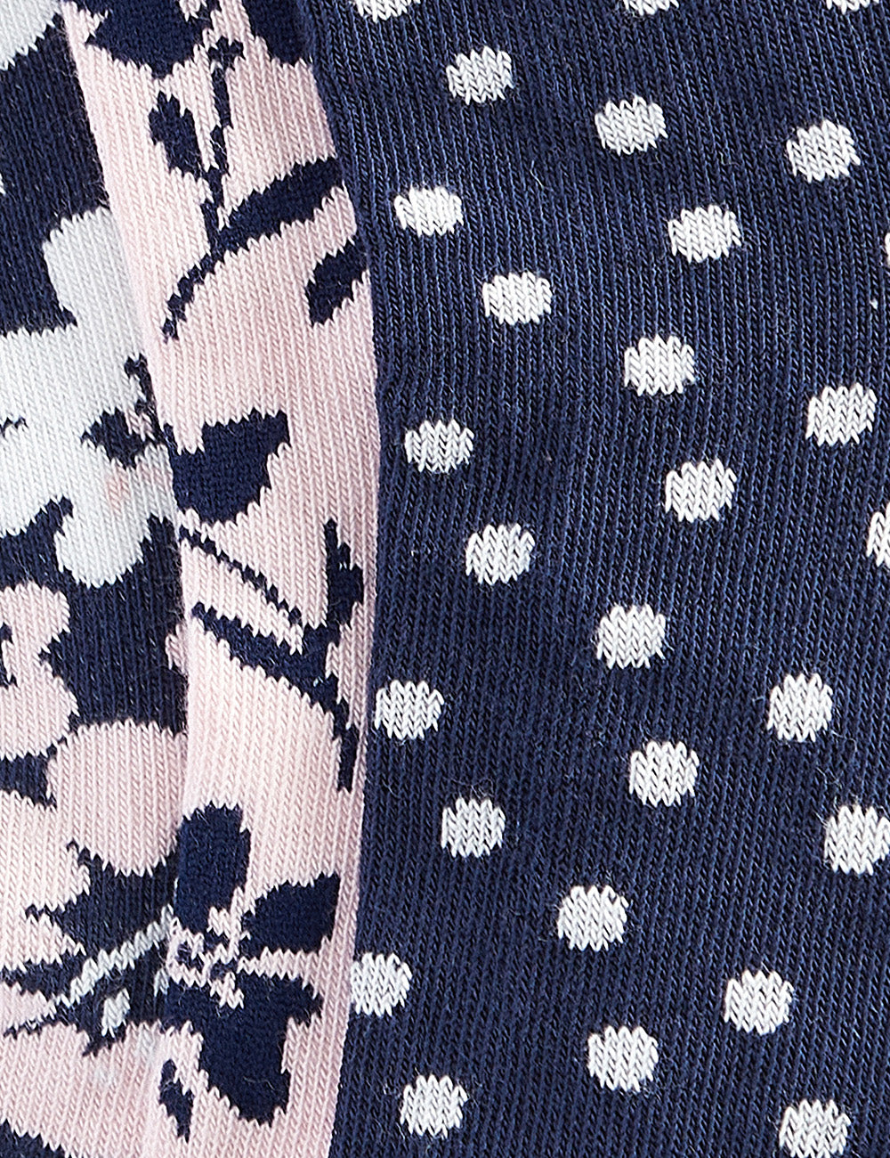Barbour Floral Print Sock Gift Set - Navy/Pink