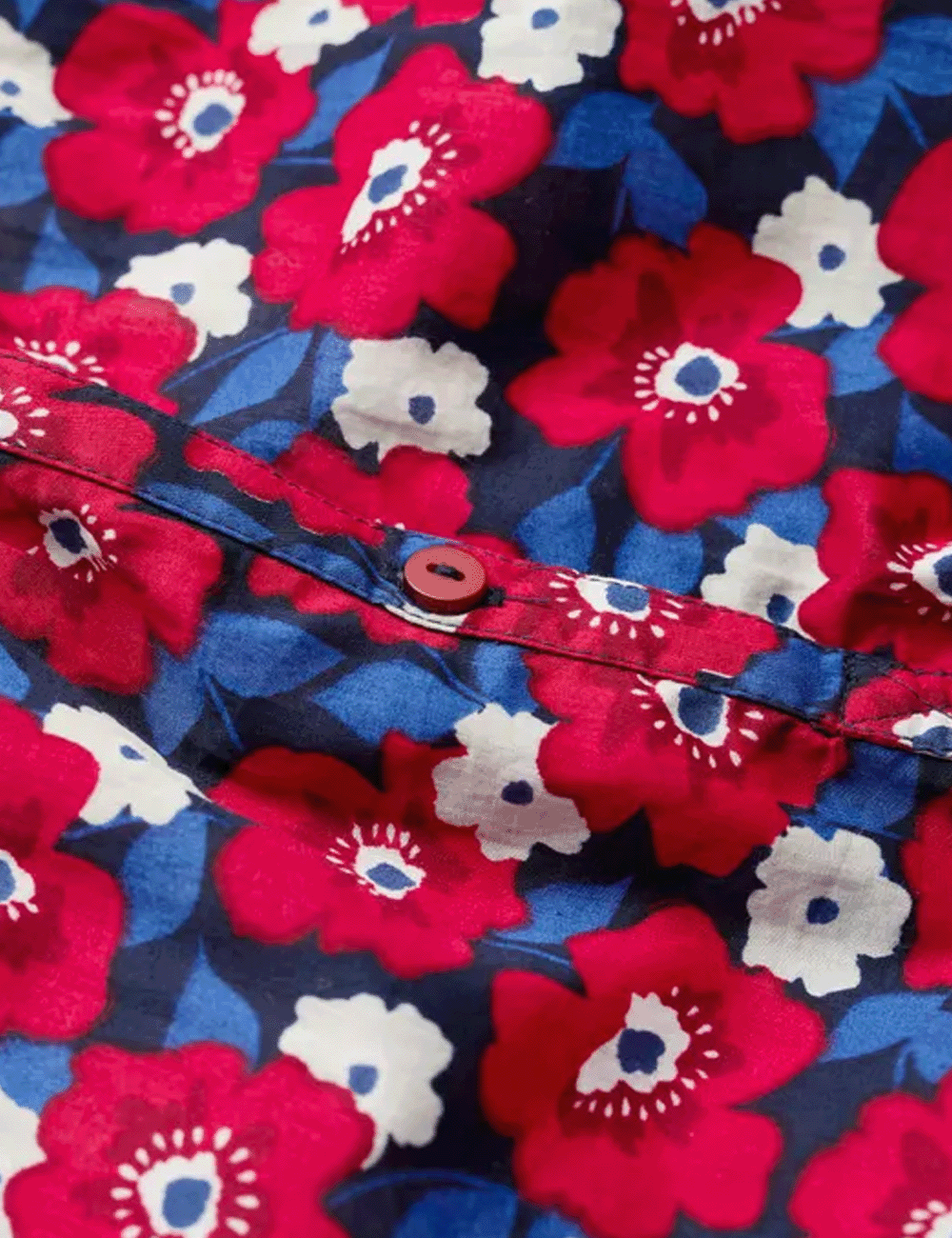 Close up showing the fabric of the Flower Fields Sleeveless Top