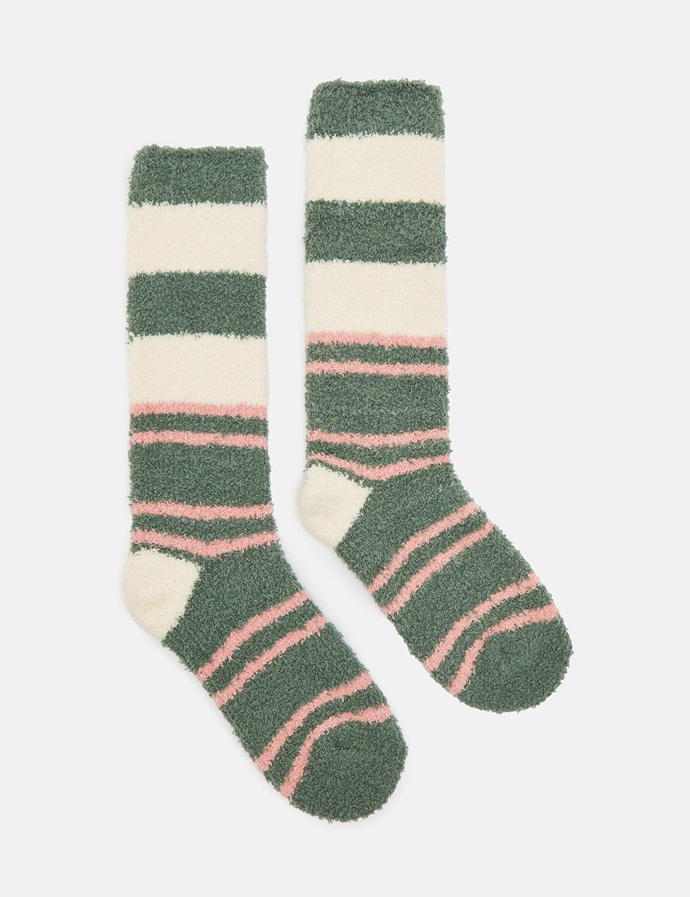 Joules Fluffy Socks - Green Stripe