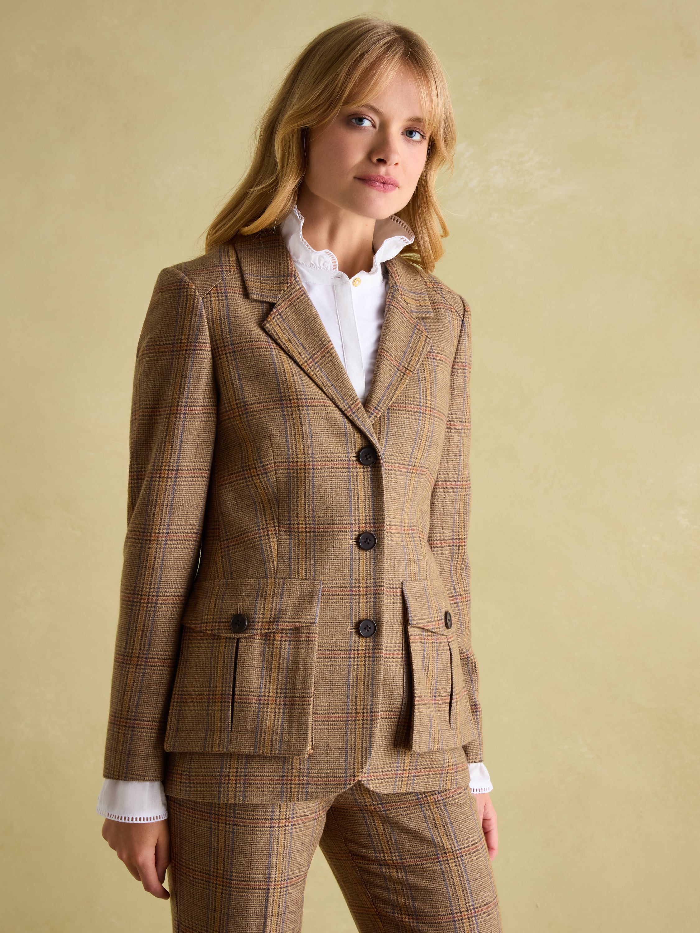 Joules Foxley Tweed Suit Blazer Check
