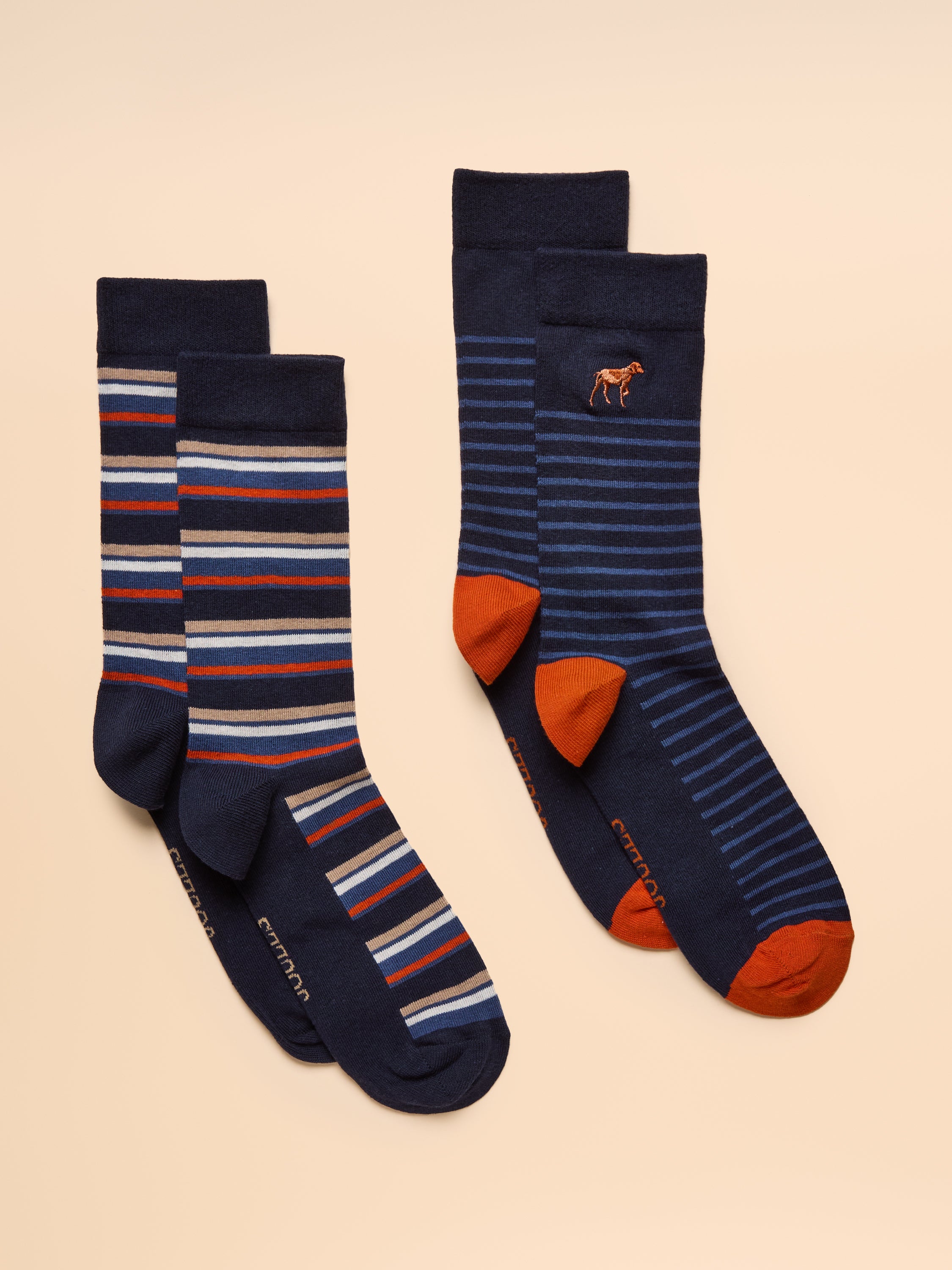 Joules Kingsbury 2Pk Navy/Ginger