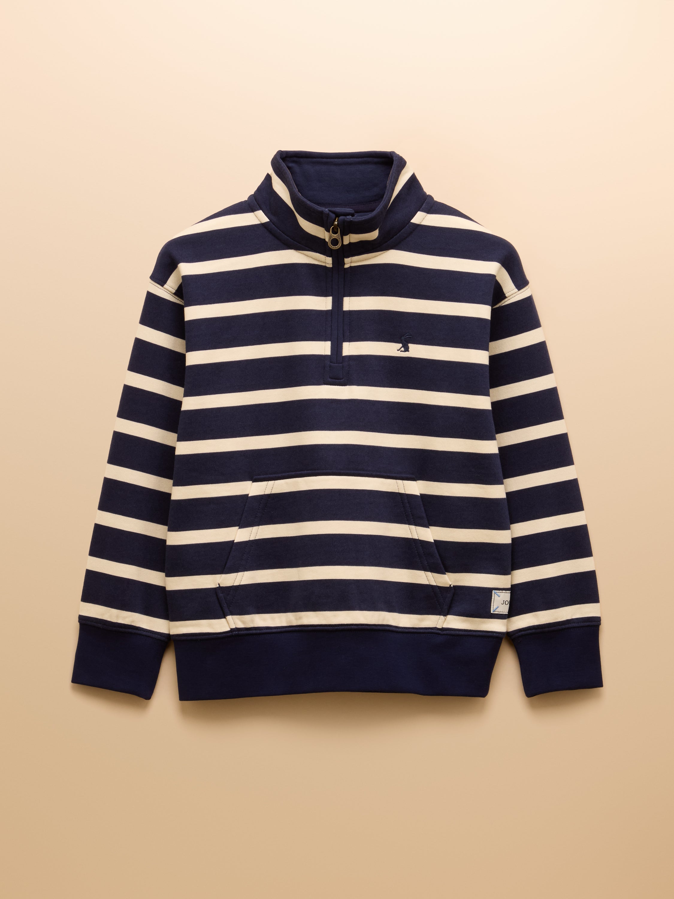 Joules Kids Alfie 1/4 Zip Sweatshirt Navy Cream Stripe