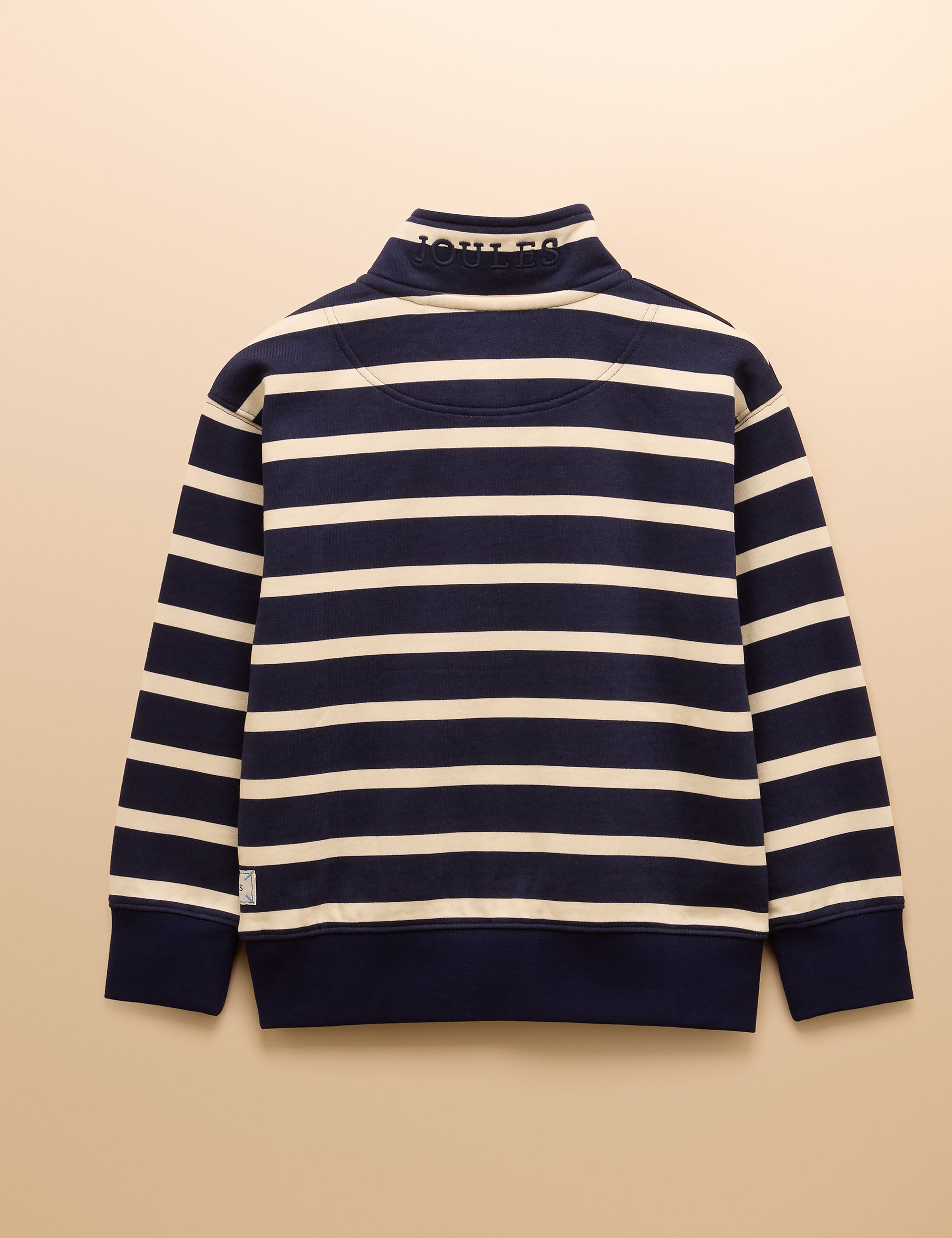 Joules Kids Alfie 1/4 Zip Sweatshirt Navy Cream Stripe