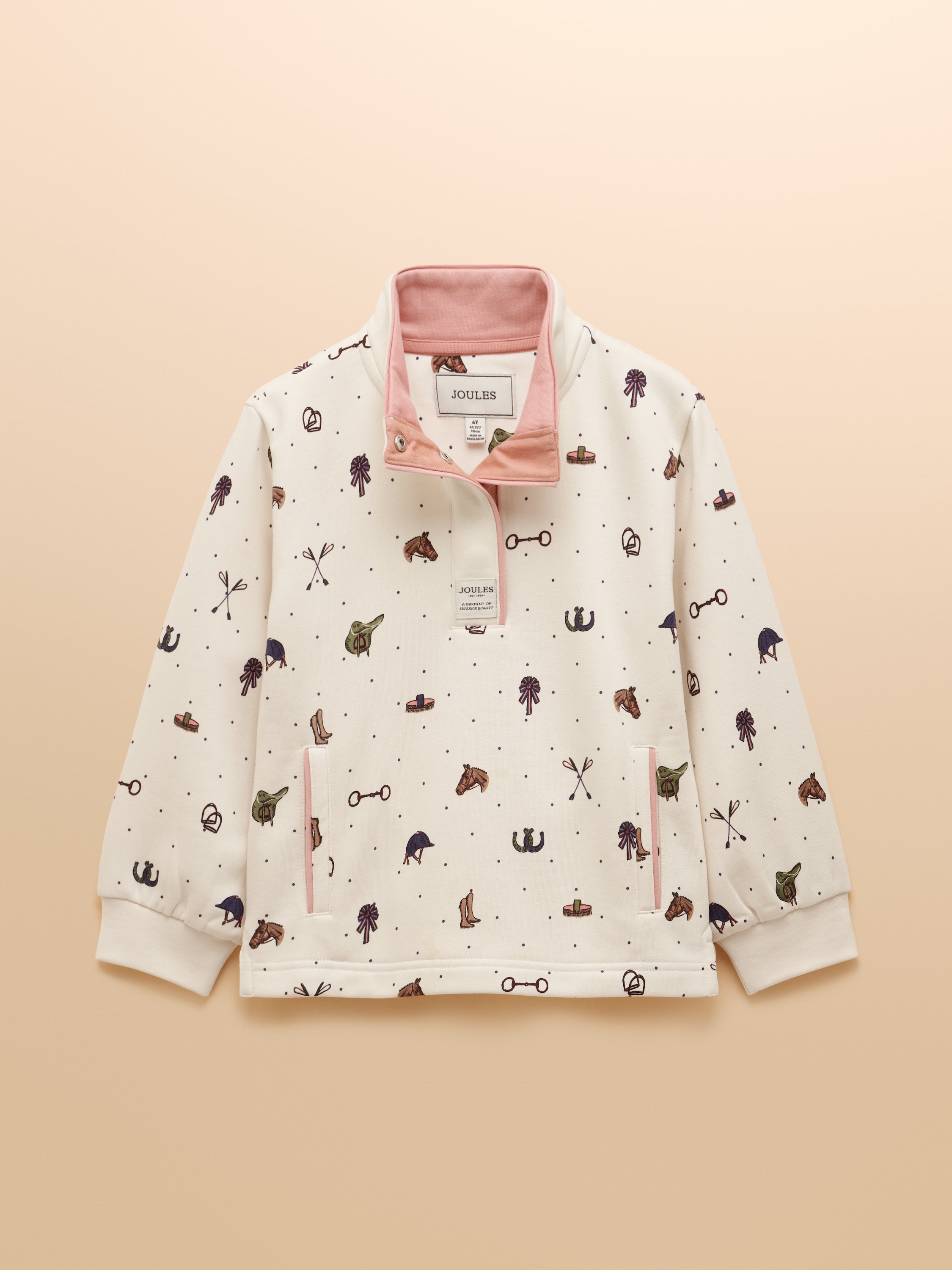 Joules Kids Burnham Top Cream Horses