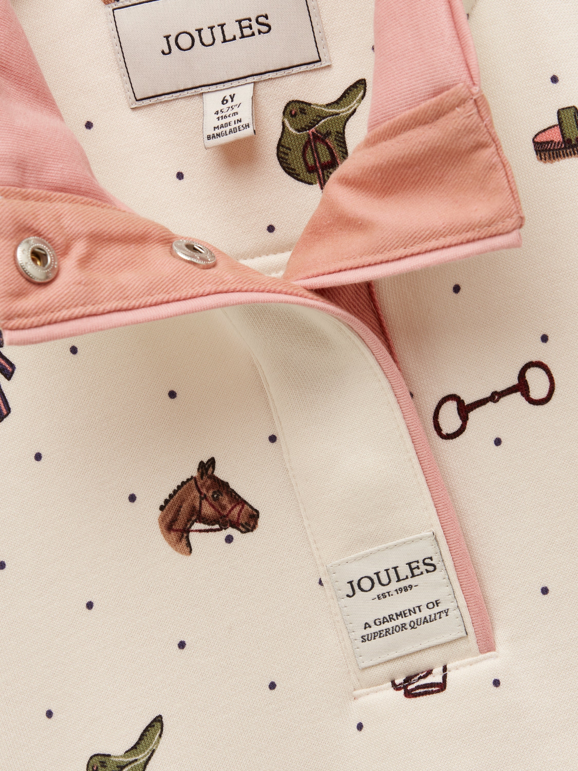 Joules Kids Burnham Top Cream Horses