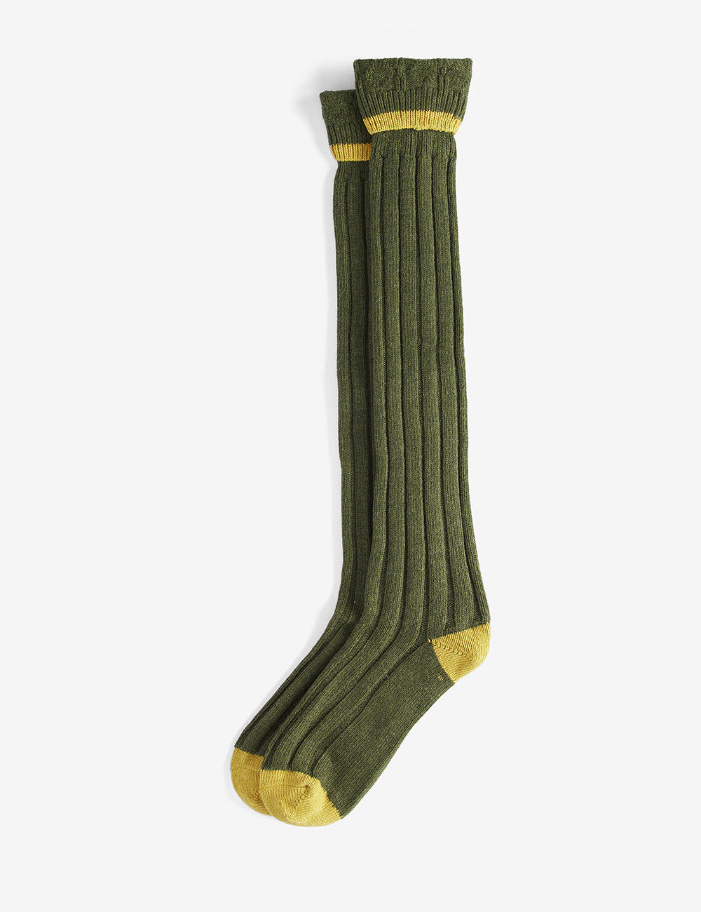 Barbour Contrast Gun Stockings - Olive/Gold