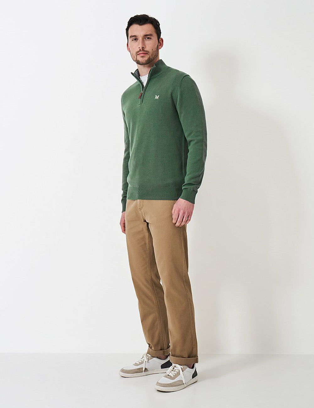 Crew Clothing Classic 1/2 Zip Knit Jumper - Hunter Green