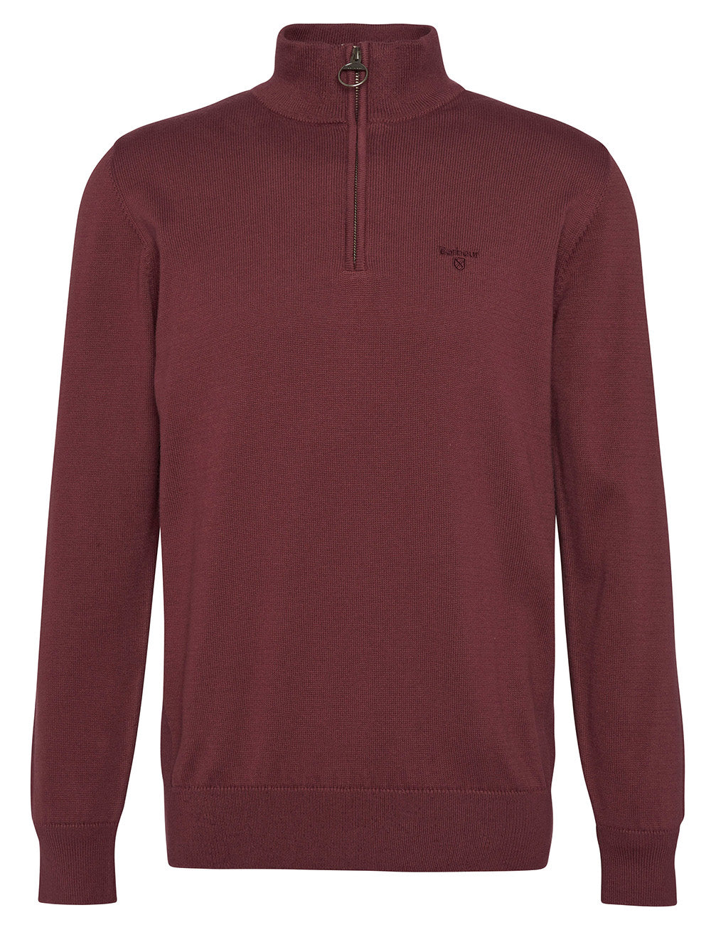 Barbour Cotton 1/2 Zip Jumper - Burnt Heather