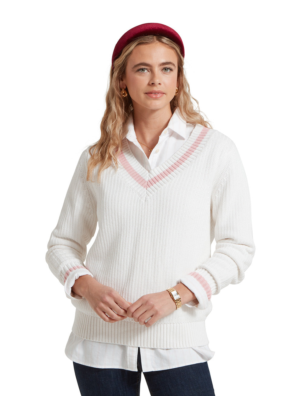 Schoffel Hambledon Jumper - Soft White/Blush