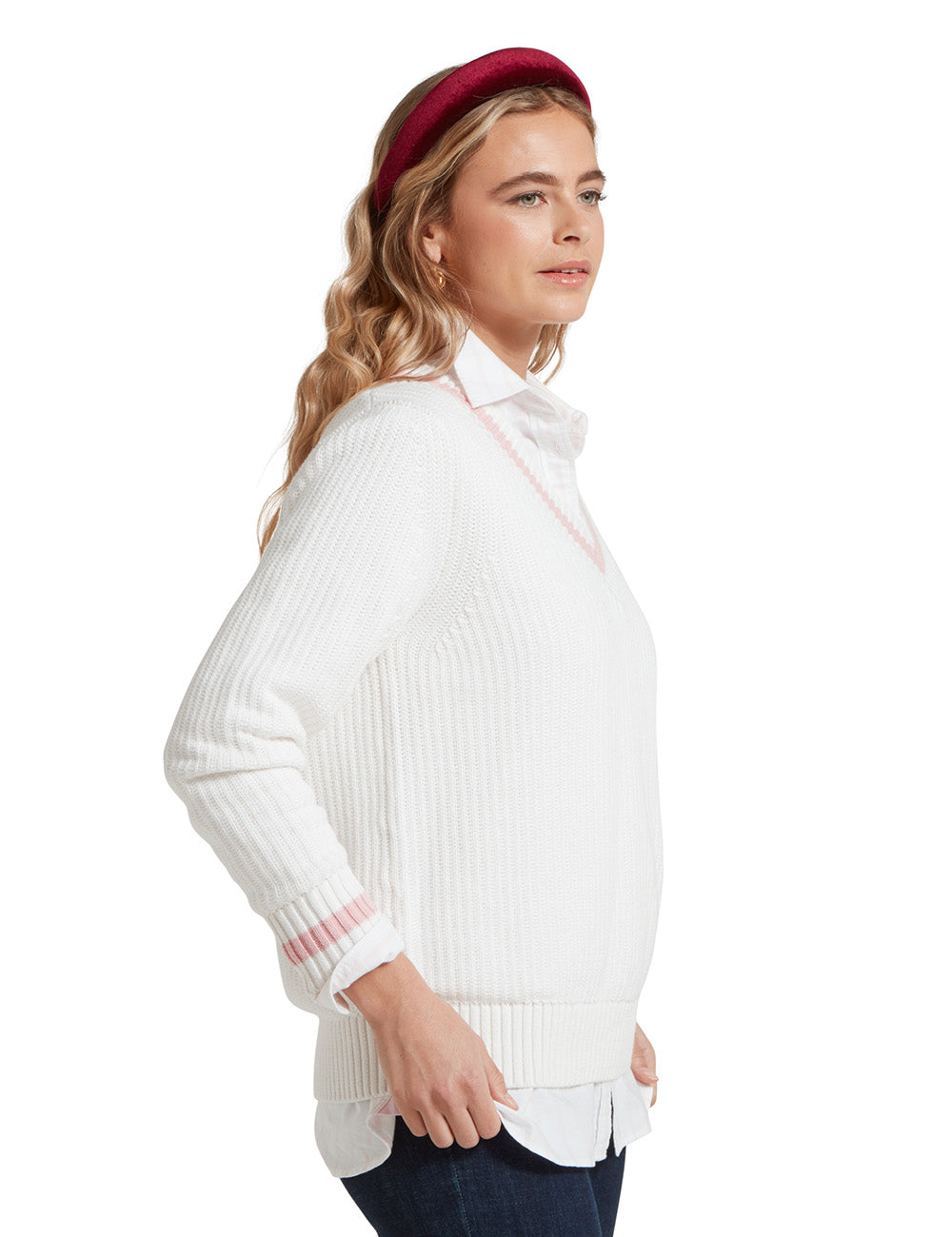 Schoffel Hambledon Jumper - Soft White/Blush