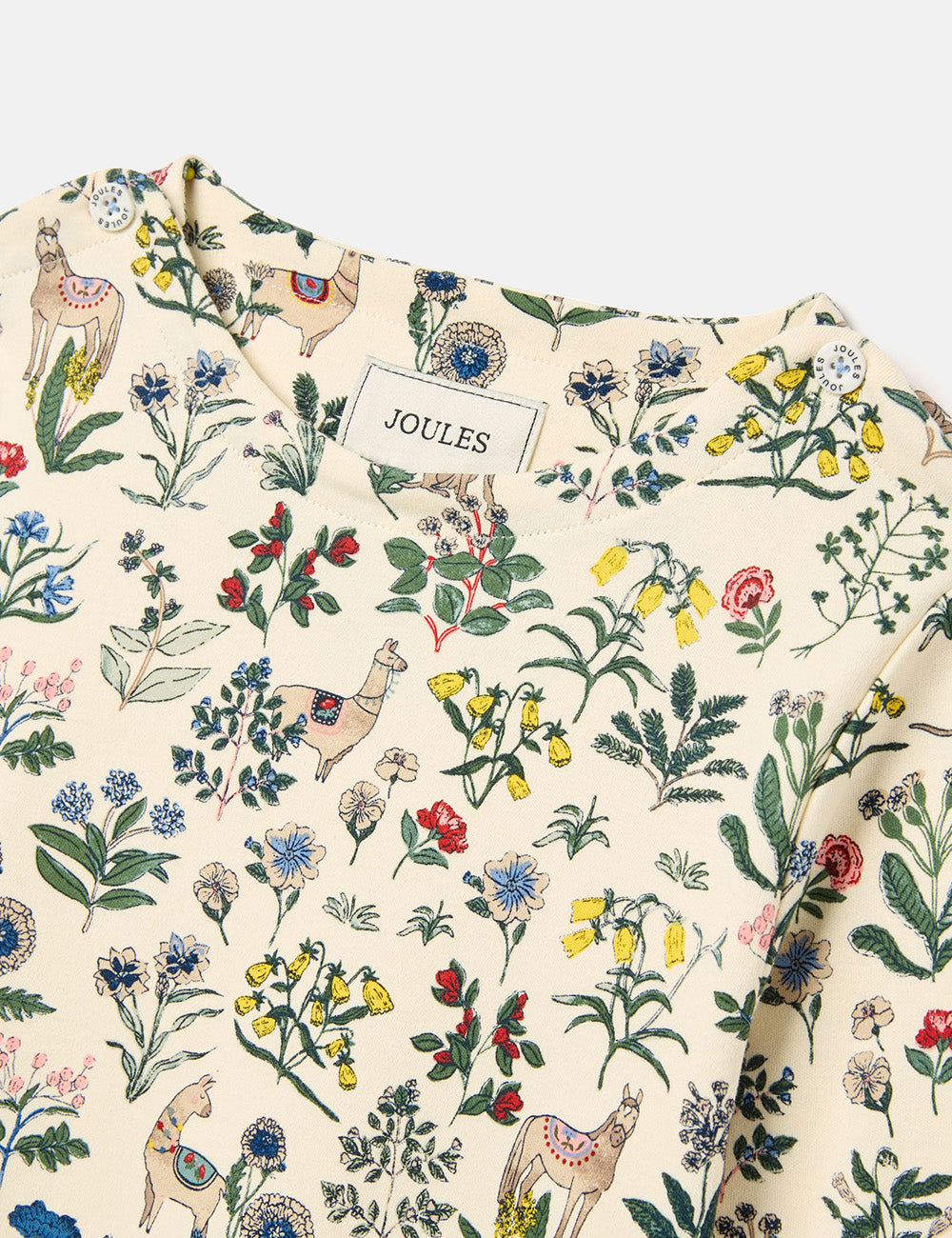 Joules Harbour Long Sleeve T-Shirt - Cream Animal Floral