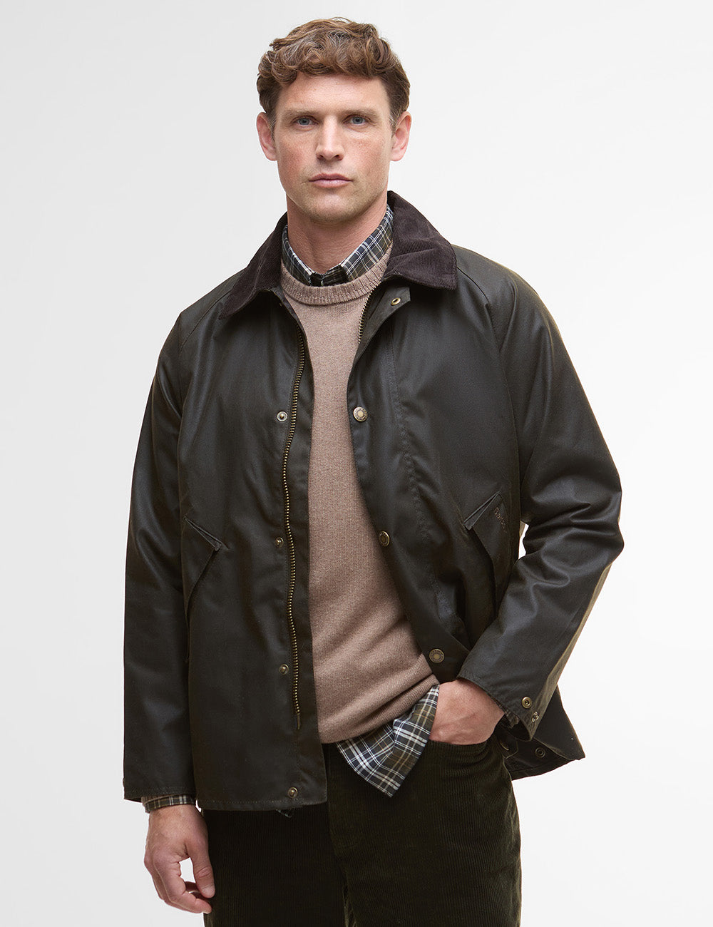 Barbour Harker Wax Jacket - Olive