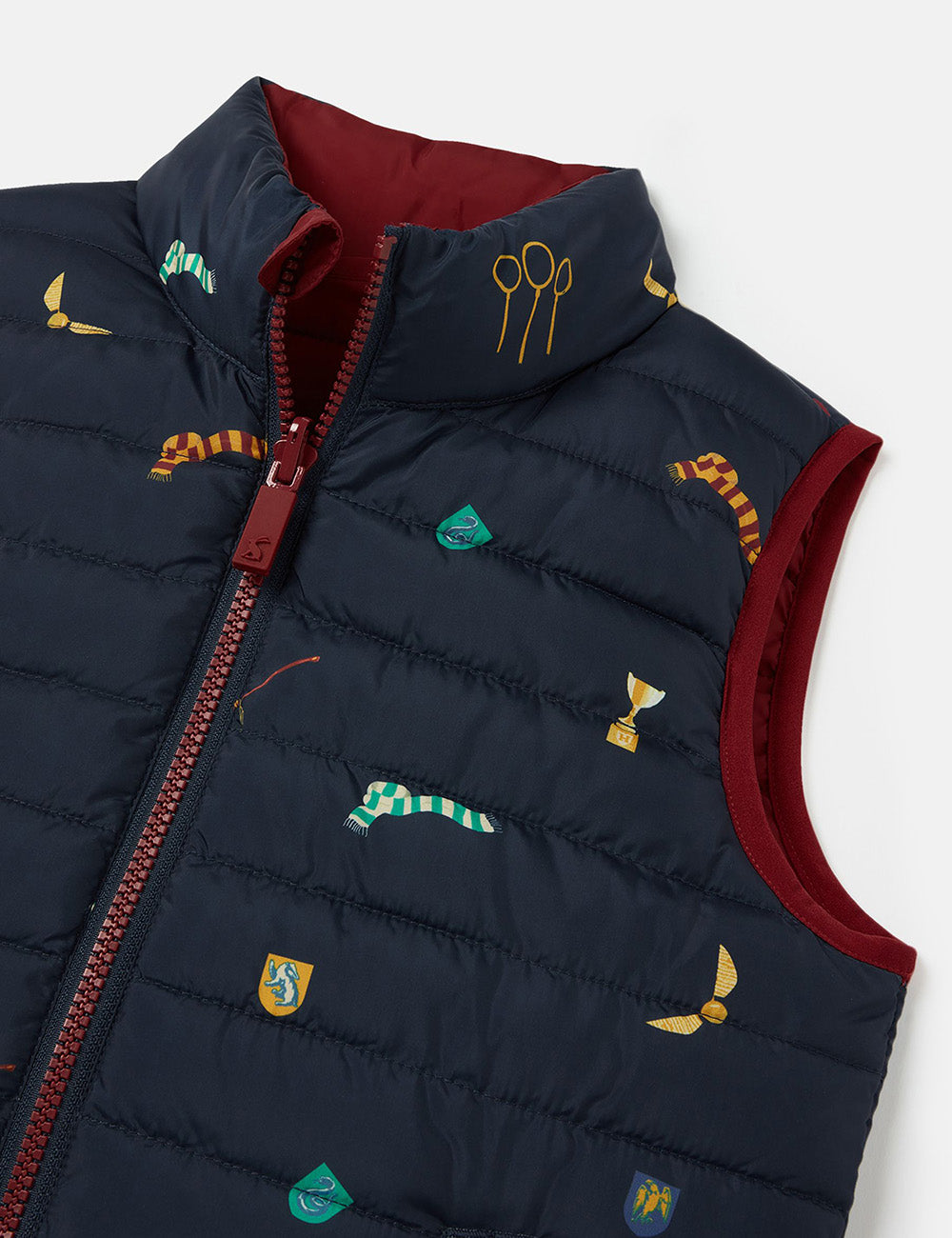 Joules Harry Potter™ Padded Reversible Gilet - Navy Quidditch