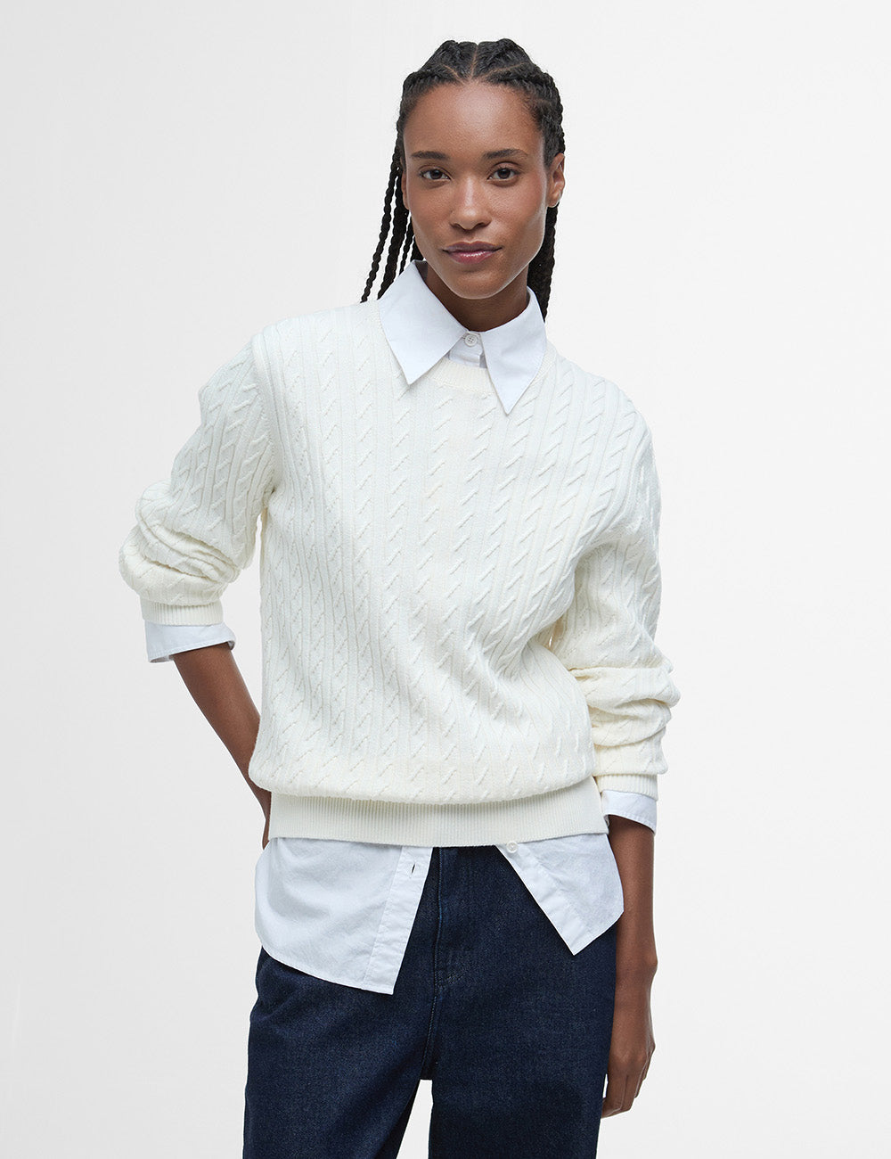 Barbour Hartland Knitted Jumper - Cloud