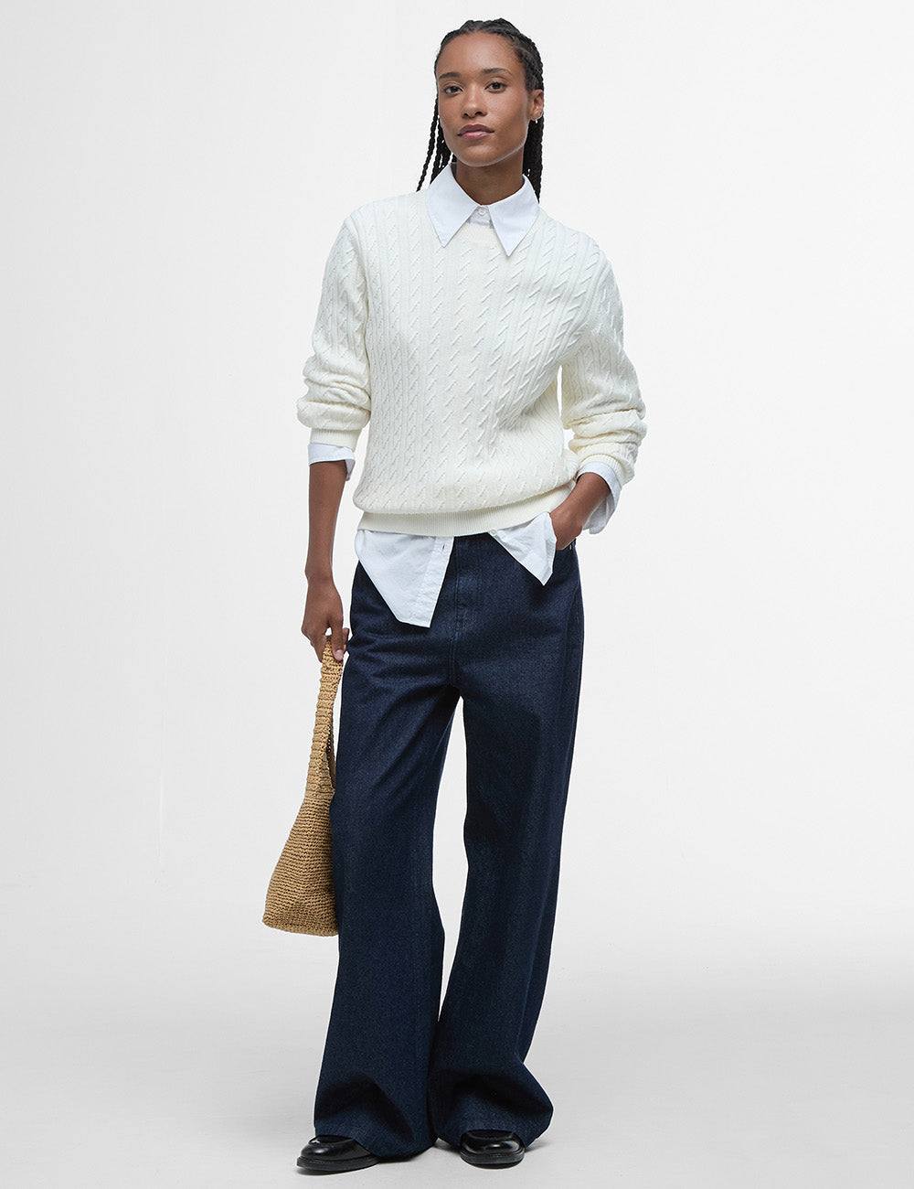 Barbour Hartland Knitted Jumper - Cloud