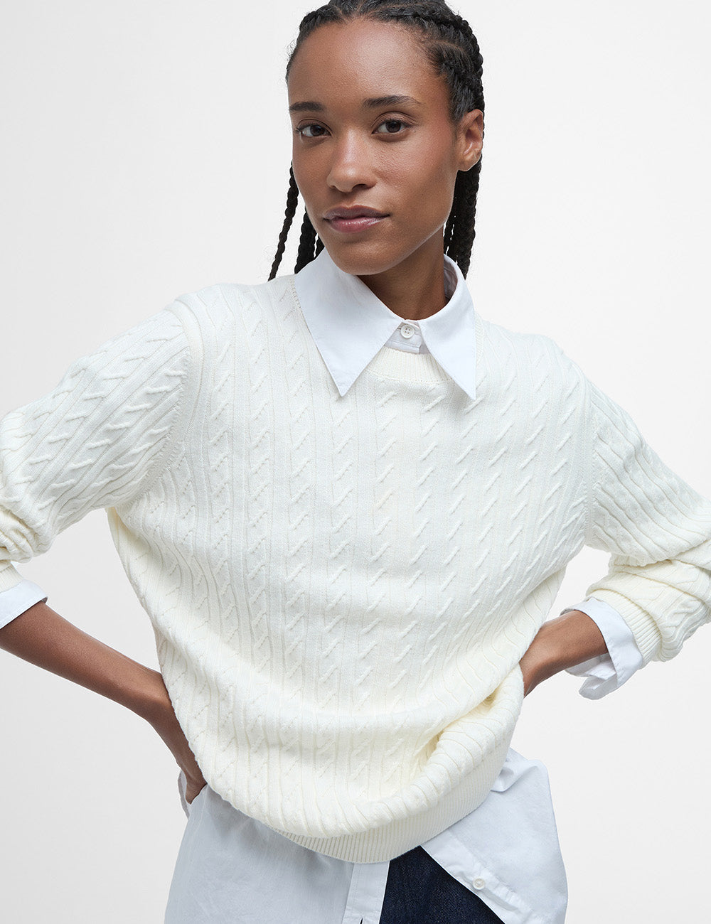 Barbour Hartland Knitted Jumper - Cloud