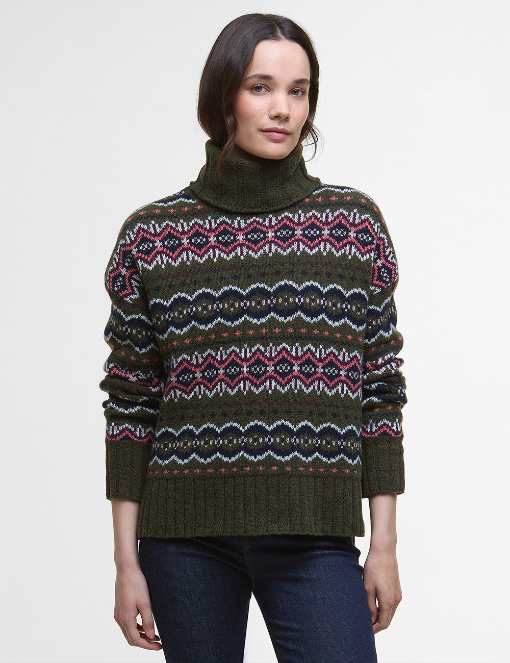 Barbour Helen Knitted Jumper - Olive Multi