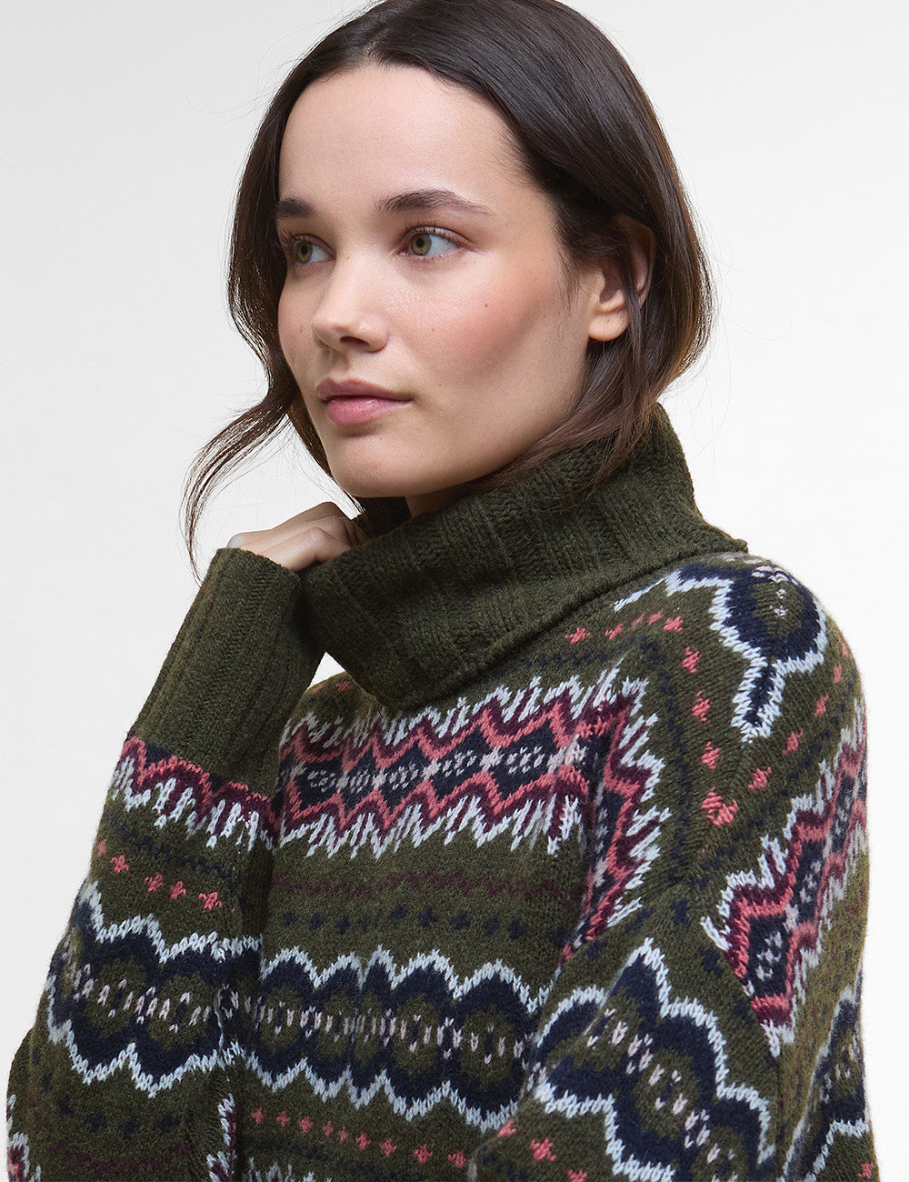 Barbour Helen Knitted Jumper - Olive Multi